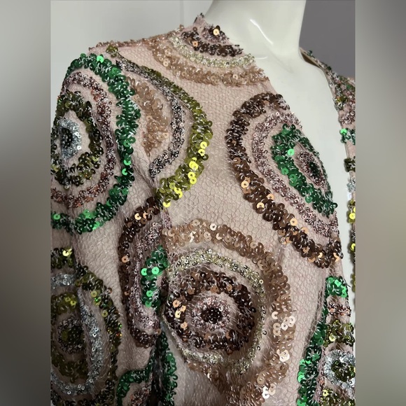 Blanka The Label Pink Sequin Duster Jacket Size Large - Picture 3 of 6